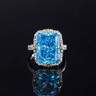 Fioletowy / Aqua Blue / Żółty kamienie szlachetne 925 Sterling Silver Zircon Oblubienicowy Pierścień zaręczynowy