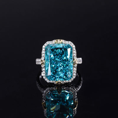 Fioletowy / Aqua Blue / Żółty kamienie szlachetne 925 Sterling Silver Zircon Oblubienicowy Pierścień zaręczynowy