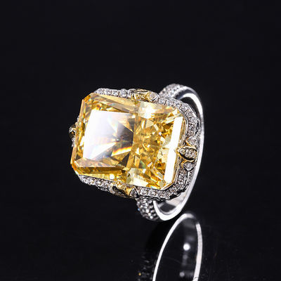 Fioletowy / Aqua Blue / Żółty kamienie szlachetne 925 Sterling Silver Zircon Oblubienicowy Pierścień zaręczynowy