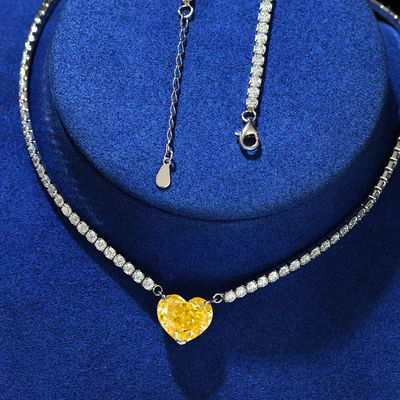 Elegantny naszyjnik w kształcie serca Aqua Blue 925 Sterling Silver Heart Gemstone