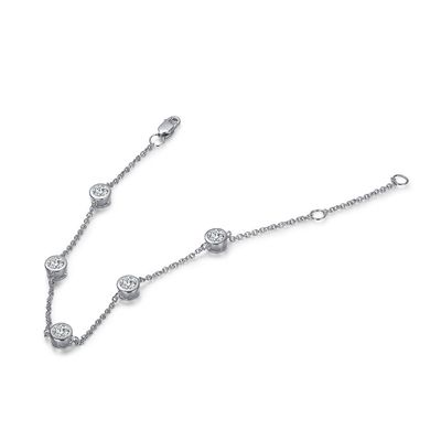 Błyskotliwy 925 Sterling Silver Moissanite Diamentowa bransoletka kobiety
