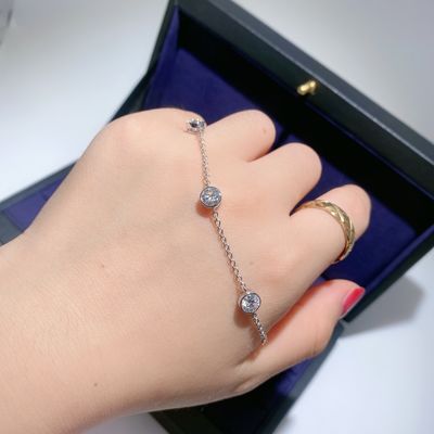 Błyskotliwy 925 Sterling Silver Moissanite Diamentowa bransoletka kobiety
