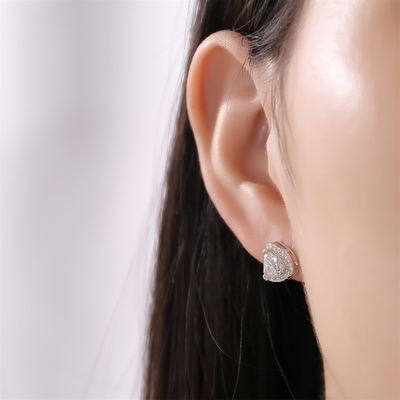 Moissanite 925 Sterling Srebro Stud kolczyki Wsparcie OEM ODM