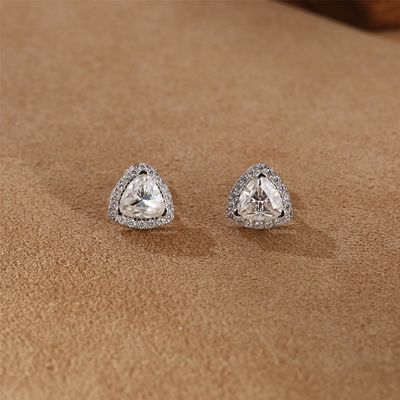 Moissanite 925 Sterling Srebro Stud kolczyki Wsparcie OEM ODM