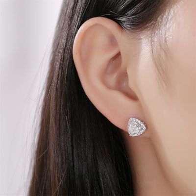 Moissanite 925 Sterling Srebro Stud kolczyki Wsparcie OEM ODM