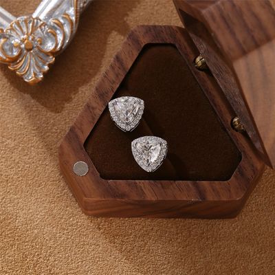 Moissanite 925 Sterling Srebro Stud kolczyki Wsparcie OEM ODM