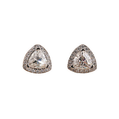 Moissanite 925 Sterling Srebro Stud kolczyki Wsparcie OEM ODM
