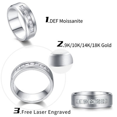 Złoto 18k Moissanite Diament Pierścień zaręczynowy Kolor dostosowany