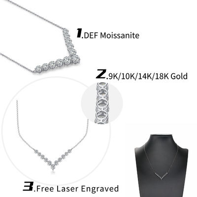 18k złoto moissanitowe diamentowy naszyjnik uśmiechu