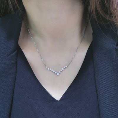 18k złoto moissanitowe diamentowy naszyjnik uśmiechu