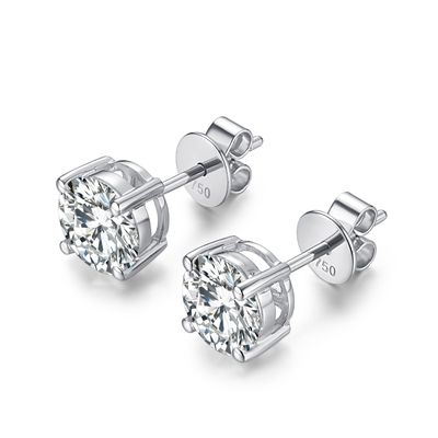 Złoto 18k Moissanite Diamentowe kolczyki Białe złoto