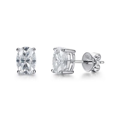 18k złoto Moissanite diament owalne kolczyki