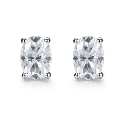 18k złoto Moissanite diament owalne kolczyki
