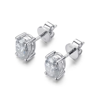 18k złoto Moissanite diament owalne kolczyki