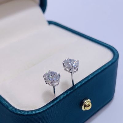 18k złoto Moissanite diament owalne kolczyki