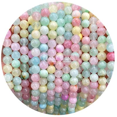 Sprzedaż hurtowa naturalny kryształ kamienie szlachetne okrągłe kolczyki kalcedonu Jade okrągłe luźne kolczyki akcesoria do DIY bransoletka naszyjnik