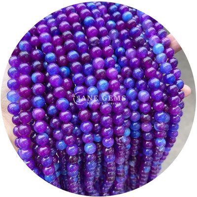 Sprzedaż hurtowa Krągłe koraliki z naturalnego kamienia Krągłe luźne koraliki z kamienia szlachetnego Akcesoria 8mm Akwamarin Luźne koraliki do biżuterii DIY