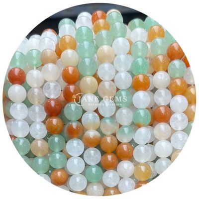 Sprzedaż hurtowa Krągłe koraliki z naturalnego kamienia Krągłe luźne koraliki z kamienia szlachetnego Akcesoria 8mm Akwamarin Luźne koraliki do biżuterii DIY