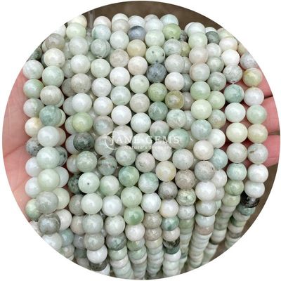 Sprzedaż hurtowa Krągłe koraliki z naturalnego kamienia Krągłe luźne koraliki z kamienia szlachetnego Akcesoria 8mm Akwamarin Luźne koraliki do biżuterii DIY