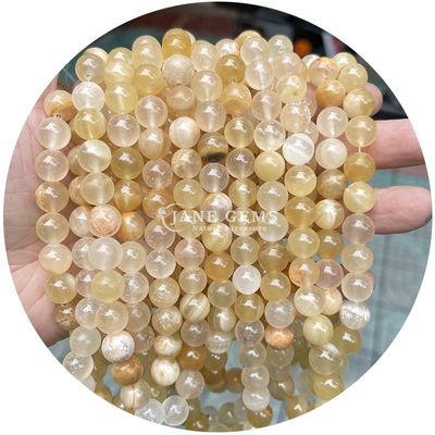 Sprzedaż hurtowa Krągłe koraliki z naturalnego kamienia Krągłe luźne koraliki z kamienia szlachetnego Akcesoria 8mm Akwamarin Luźne koraliki do biżuterii DIY