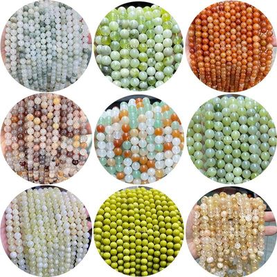 Sprzedaż hurtowa Krągłe koraliki z naturalnego kamienia Krągłe luźne koraliki z kamienia szlachetnego Akcesoria 8mm Akwamarin Luźne koraliki do biżuterii DIY