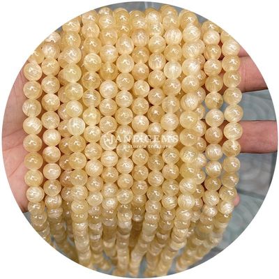 Sprzedaż hurtowa Krągłe koraliki z naturalnego kamienia Krągłe luźne koraliki z kamienia szlachetnego Akcesoria 8mm Akwamarin Luźne koraliki do biżuterii DIY
