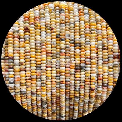 Gems Bead Customized Size Rondelle Abacus Shape Gemstone Crazy Agate Aquamarine Loose Bead Strands do produkcji biżuterii