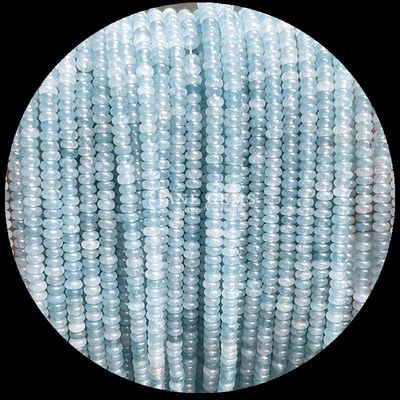 Gems Bead Customized Size Rondelle Abacus Shape Gemstone Crazy Agate Aquamarine Loose Bead Strands do produkcji biżuterii