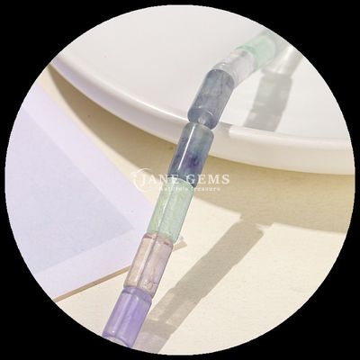 Nieregularne kolczyki fluorytowe Kryształowy kamienie szlachetne okrągła rura kształt kropli wody kształt luźne struny kolczyków do robienia biżuterii DIY