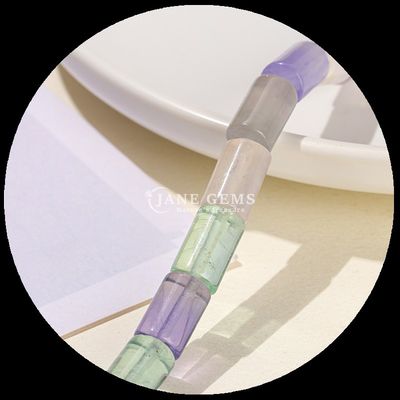 Nieregularne kolczyki fluorytowe Kryształowy kamienie szlachetne okrągła rura kształt kropli wody kształt luźne struny kolczyków do robienia biżuterii DIY