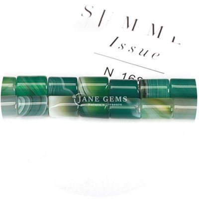 Sprzedaż hurtowa Natural Crystal Gemstone Cylinder Shape Beads Striped Agate Cylinder Loose Bead Accessories for DIY Jewelry