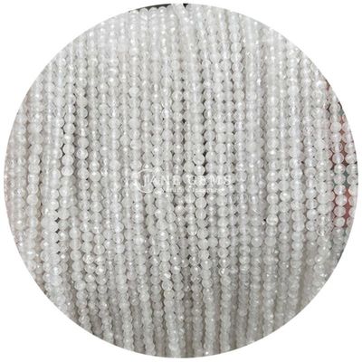 Gems Bead Natural Crystal Faceted Round Shape Small White Jade Howlite Loose Bead Strands for Bracelets (Krystal naturalny, o okrągłym kształcie)