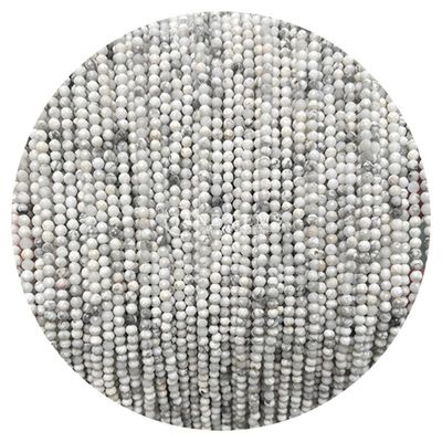 Gems Bead Natural Crystal Faceted Round Shape Small White Jade Howlite Loose Bead Strands for Bracelets (Krystal naturalny, o okrągłym kształcie)