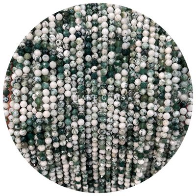 Gems Bead Natural Crystal Faceted Round Shape Small Dalmatian Jasper Ruby Zoisite Loose Bead Strands dla bransoletek