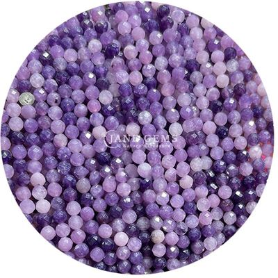 Gems Bead Natural Crystal Faceted Round Shape Small Morganite Black Rutilated Quartz Loose Bead Strands for Bracelets