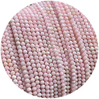 Strawberry Quartz Pink Opal Gems Bead Natural Crystal Faceted Round Shape Small Loose Bead Strands for Bracelets