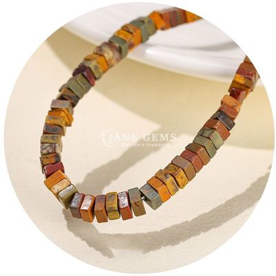 Całkowity Jade naturalne luźne koraliki Prawdziwy biały opal luźne koraliki kwadratowy kawałek kształt luźne koraliki spacery do biżuterii DIY