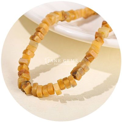 Całkowity Jade naturalne luźne koraliki Prawdziwy biały opal luźne koraliki kwadratowy kawałek kształt luźne koraliki spacery do biżuterii DIY