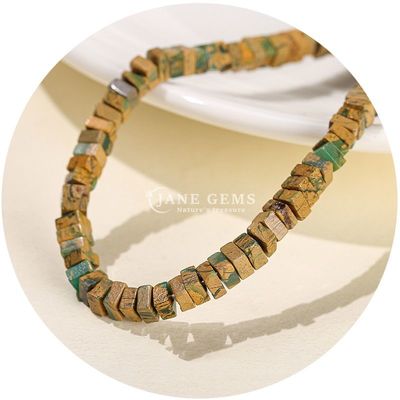 Całkowity Jade naturalne luźne koraliki Prawdziwy biały opal luźne koraliki kwadratowy kawałek kształt luźne koraliki spacery do biżuterii DIY