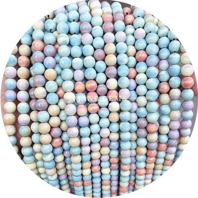 Sprzedaż hurtowa kamienia naturalnego Krągłe kolczyki 8mm Różowy zebra Jasper Krągłe kolczyki Turmalina Kręgłe kolczyki Rozstawki do biżuterii