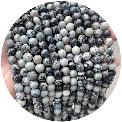 Sprzedaż hurtowa kamienia naturalnego Krągłe kolczyki 8mm Różowy zebra Jasper Krągłe kolczyki Turmalina Kręgłe kolczyki Rozstawki do biżuterii
