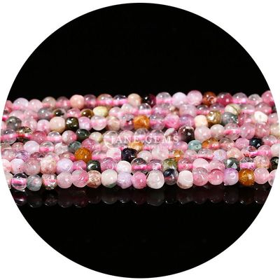 Sprzedaż hurtowa naturalny kamienie szlachetne luźne koraliki 8mm Rhodolite luźne koraliki okrągłe wielobarwne koraliki turmalinowe rozstawki do biżuterii