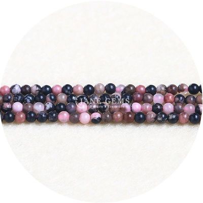Sprzedaż hurtowa naturalny kamienie szlachetne luźne koraliki 8mm Rhodolite luźne koraliki okrągłe wielobarwne koraliki turmalinowe rozstawki do biżuterii