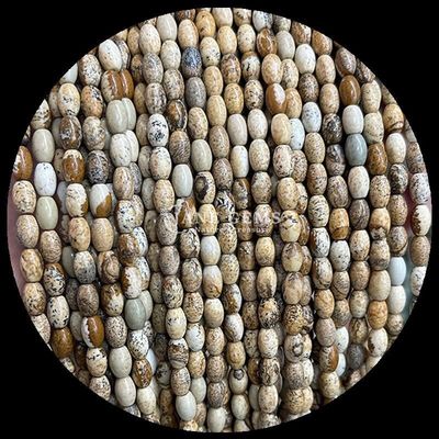 Indian Agate Green Dot Lemon Jade Gem Bead Natural Crystal Rice Shape Stone Loose Bead Strands dla bransoletek