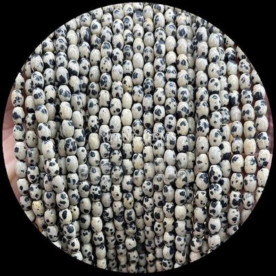 Indian Agate Green Dot Lemon Jade Gem Bead Natural Crystal Rice Shape Stone Loose Bead Strands dla bransoletek