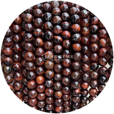 Sprzedaż hurtowa kamienia naturalnego Krągłe luźne koraliki 8mm Tiger Eye Luźne koraliki Róża Czerwony Tiger Eye Okrągłe koraliki Rozstawki do biżuterii