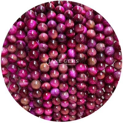 Sprzedaż hurtowa kamienia naturalnego Krągłe luźne koraliki 8mm Tiger Eye Luźne koraliki Róża Czerwony Tiger Eye Okrągłe koraliki Rozstawki do biżuterii