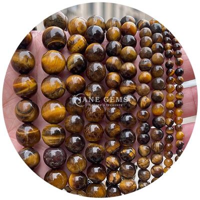 Sprzedaż hurtowa kamienia naturalnego Krągłe luźne koraliki 8mm Tiger Eye Luźne koraliki Róża Czerwony Tiger Eye Okrągłe koraliki Rozstawki do biżuterii