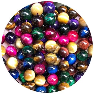 Sprzedaż hurtowa kamienia naturalnego Krągłe luźne koraliki 8mm Tiger Eye Luźne koraliki Róża Czerwony Tiger Eye Okrągłe koraliki Rozstawki do biżuterii