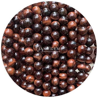 Sprzedaż hurtowa kamienia naturalnego Krągłe luźne koraliki 8mm Tiger Eye Luźne koraliki Róża Czerwony Tiger Eye Okrągłe koraliki Rozstawki do biżuterii